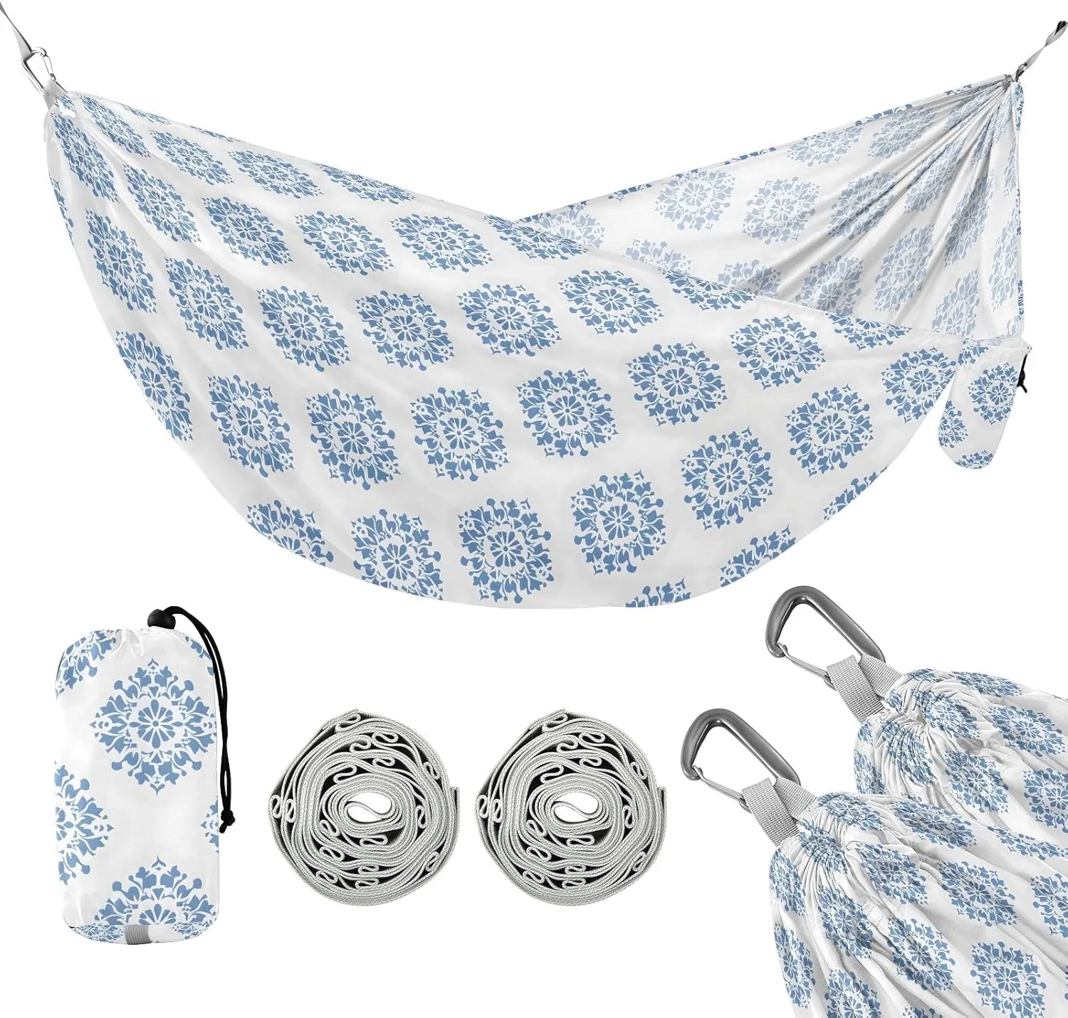 Camping Hammock Outdoor Hammocks for Outside Mandragora Blue Beach Trees Portable Lightweight with Pockets Tree Straps Indoor