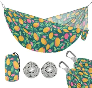 Camping Hammock Outdoor Hammocks for Outside Mango Green Beach Trees Portable Lightweight with Pockets Tree Straps Indoor