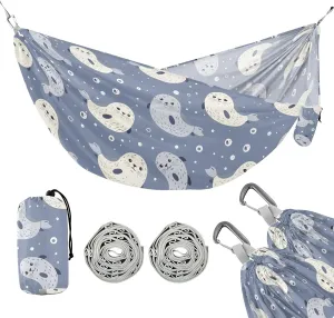 Camping Hammock Outdoor Hammocks for Outside Seal Cute Beach Trees Portable Lightweight with Pockets Tree Straps Indoor Small