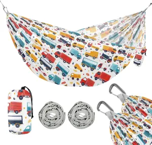 Camping Hammock Outdoor Hammocks for Outside Truck White Beach Trees Portable Lightweight with Pockets Tree Straps Indoor