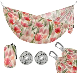 Camping Hammock Outdoor Hammocks for Outside Tulips Lovely Beach Trees Portable Lightweight with Pockets Tree Straps Indoor Small