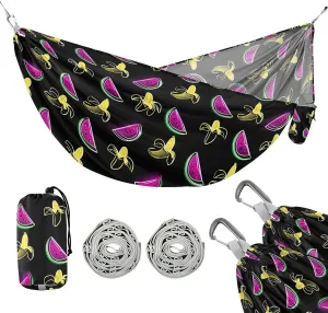 Camping Hammock Outdoor Hammocks for Outside Watermelon Banana Beach Trees Portable Lightweight with Pockets Tree Straps Indoor