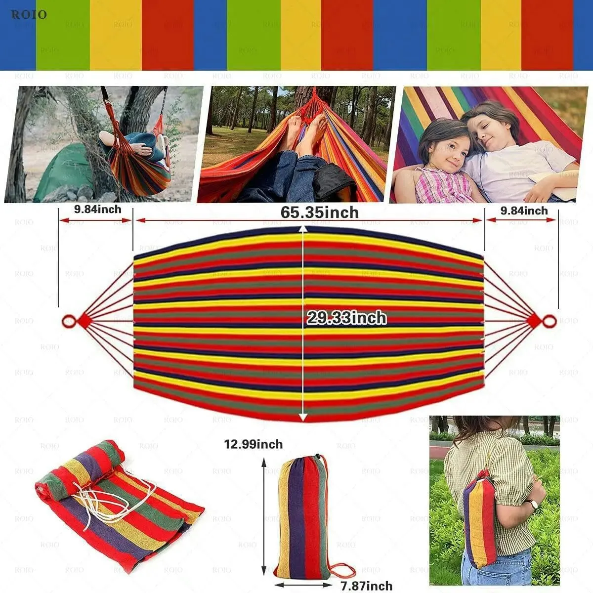 Camping Hammock Portable Hammock Canvas Single Double Hammock Travel Hanging Bed Outdoor Hammock