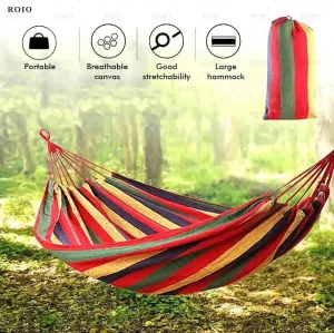Camping Hammock Portable Hammock Canvas Single Double Hammock Travel Hanging Bed Outdoor Hammock
