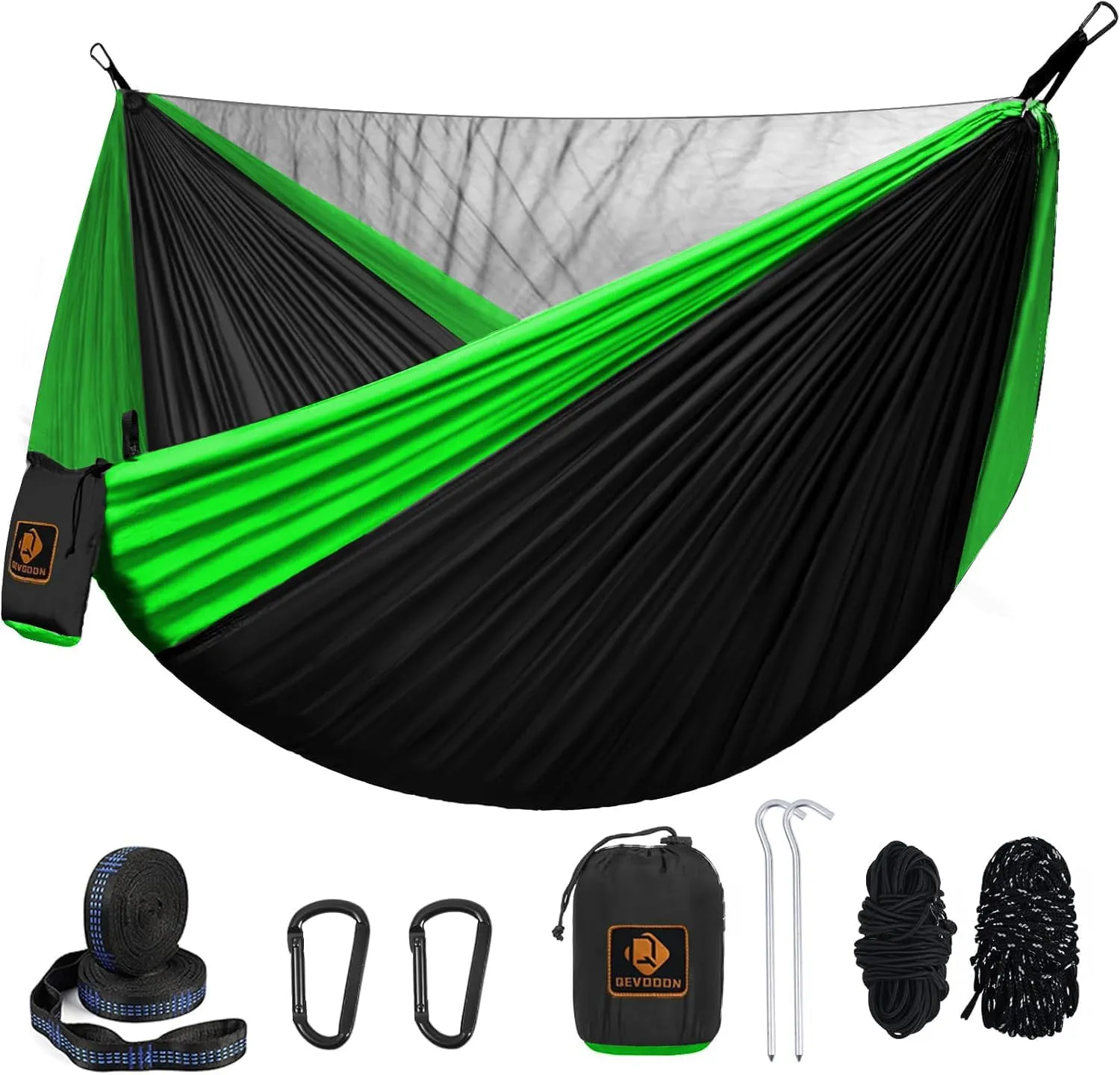 Camping Hammock, Portable Hammocks with Mosquito Net,Lightweight Nylon Parachute Hammock with 10ft Tree Straps,Camping Gear Must Haves for Travel Hiking Backpacking Beach Patio