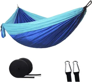 Camping Hammock, Portable Indoor Outdoor Camping Gear with 2 Hanging Straps, Lightweight Nylon Parachute Hammocks for Backpacking, Travel, Beach, Backyard, Hiking (Royal Blue)