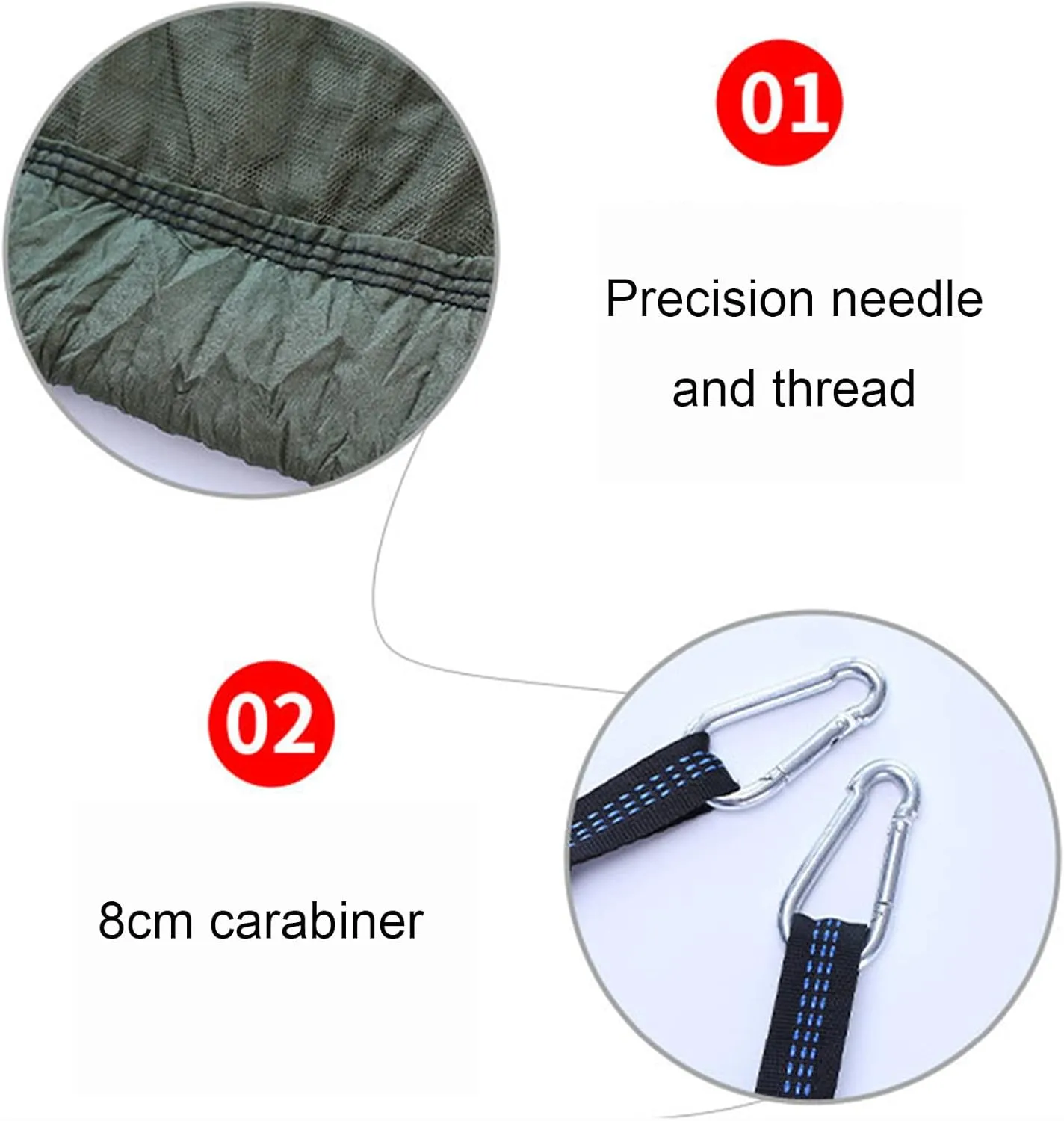 Camping Hammock, Single & Double Camping Hammock with Mosquito Net, Portable Nylon Hammock, for Outdoor Backpacking, Camping, Adventure, Hiking (Green)