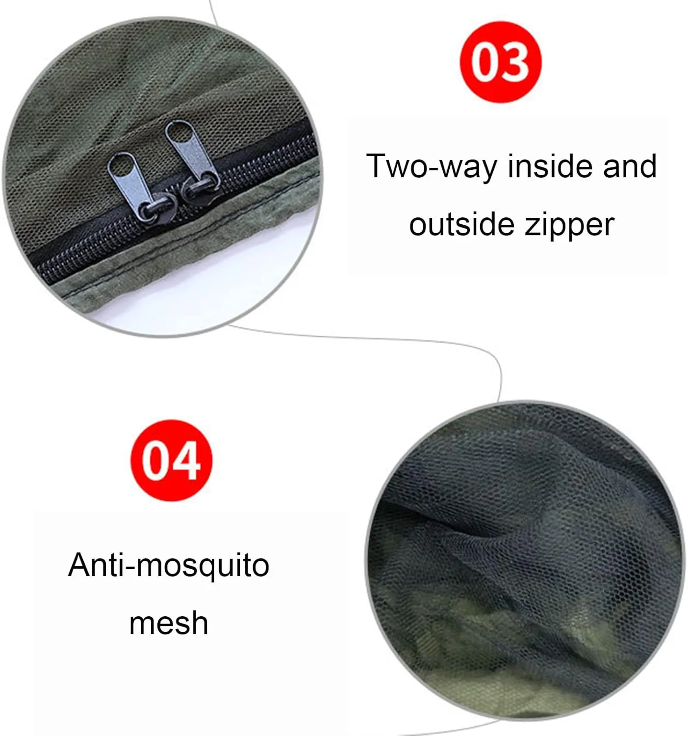 Camping Hammock, Single & Double Camping Hammock with Mosquito Net, Portable Nylon Hammock, for Outdoor Backpacking, Camping, Adventure, Hiking (Green)
