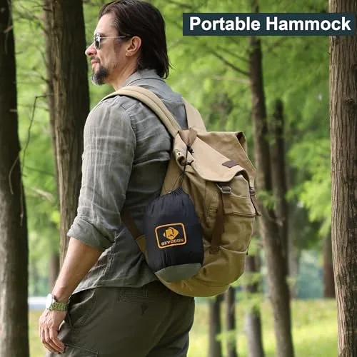 Camping Hammock w/ Net, Travel Lightweight Hammocks w/ Tree Straps