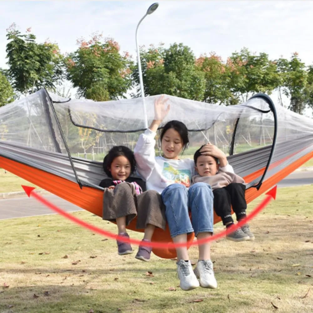 Camping Hammock with Bug Net That Protects from Mosquitoes and Insects, Lightweight and Durable Parachute Hammock for Outdoor