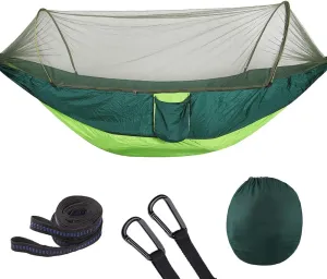 Camping Hammock with Mosquito Net, Portable Hammock Single & Double with Tree Straps, for Backpacking Hiking Travel Outdoor