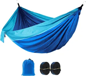 Camping Hammock,Double & Single Portable Hammock with 2 Tree Straps,Lightweight Parachute Nylon Hammocks,Travel Hammock for Hiking,Backpacking,Hunting,Outdoor,Beach,Camping