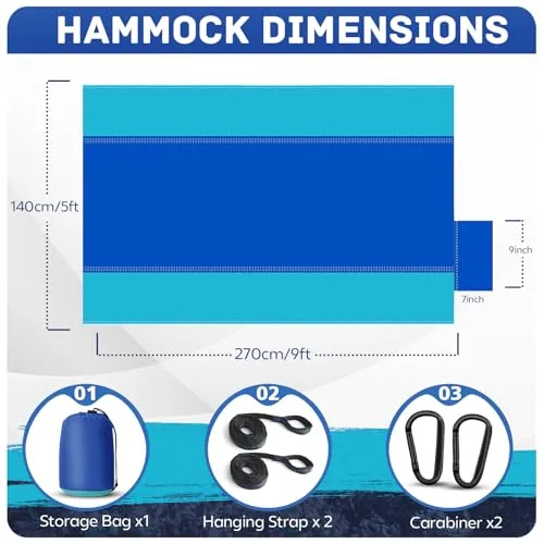 Camping Hammock,Portable Hammocks Parachute Hammock w/ 2 Tree Straps
