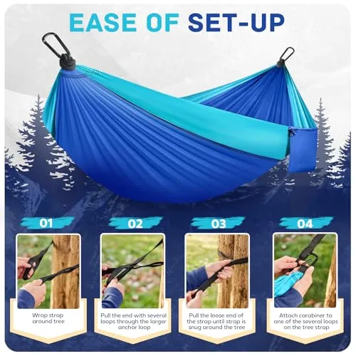 Camping Hammock,Portable Hammocks Parachute Hammock w/ 2 Tree Straps
