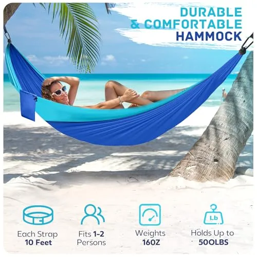 Camping Hammock,Portable Hammocks Parachute Hammock w/ 2 Tree Straps