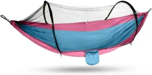 Camping Hammock,tree Hammock,with Mosquito Net, Double Nylon Camping Pole Mosquito Net for Outdoor Camping Accessories(Pink and blue patchwork)