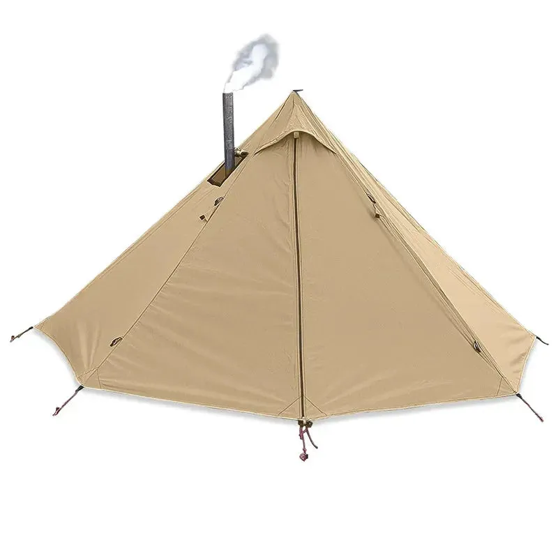 Camping Hot Tent with Chimney Window Outdoor Ultralight Tipi Teepee Tent Pyramid Double Layer Bushcraft 1 Person Tents Hot Tent