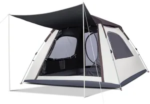 Camping Pop Up Tent for 3-4 Person, Waterproof Family Tent with Top Rainfly Instant Cabin Tent for Camping, Backpacking, Hiking Outdoor Music Festival