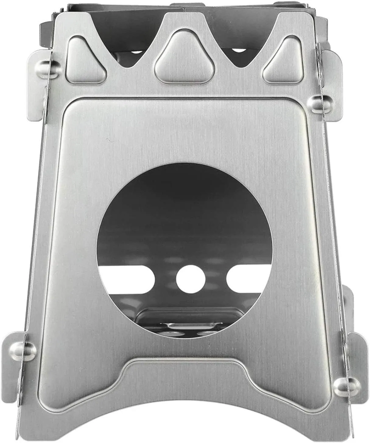 Camping Stove Portable Folding Camping Wood Stove Stainless Steel Wood Burning Stove (Color : Silver, Size : One Size) (Silver One Size)