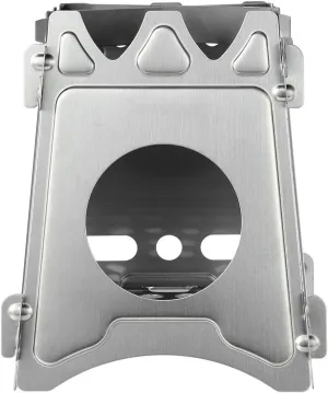Camping Stove Portable Folding Camping Wood Stove Stainless Steel Wood Burning Stove (Color : Silver, Size : One Size) (Silver One Size)