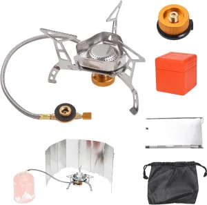 Camping Stove Portable Gas Stove Outdoor Cooking Stove Camping Gas Stove Kit for Hiking Lightweight and Foldable,Portable Gas Stove