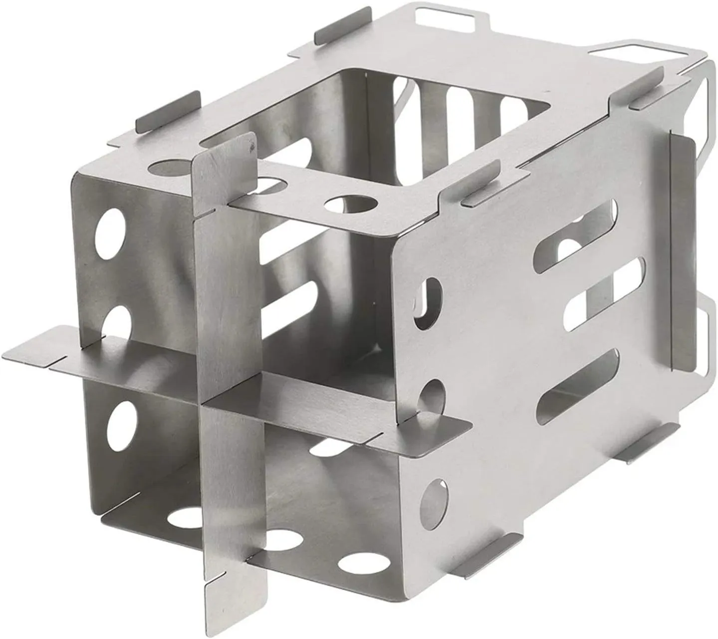 Camping Stove Portable Wood Burning Backpacking Stove Folding Camping Wood Stove Camp Stoves (Color : Silver Size : One Size) (Silver One Size)