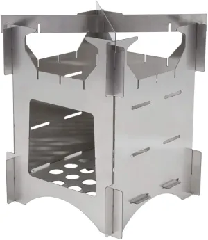 Camping Stove, Stainless Steel Stoves Mini Portable Stove Emergency Stove Portable Camping Stove Camp Stove Wood Burning Stove for Picnic BBQ Backpacking Hiking Emergency Cooking