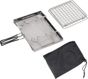 Camping Stove Toaster, Stainless Steel Folding Gas Toaster Outdoor Stovetop Toaster for Picnic Trip Camping Fishing Hiking