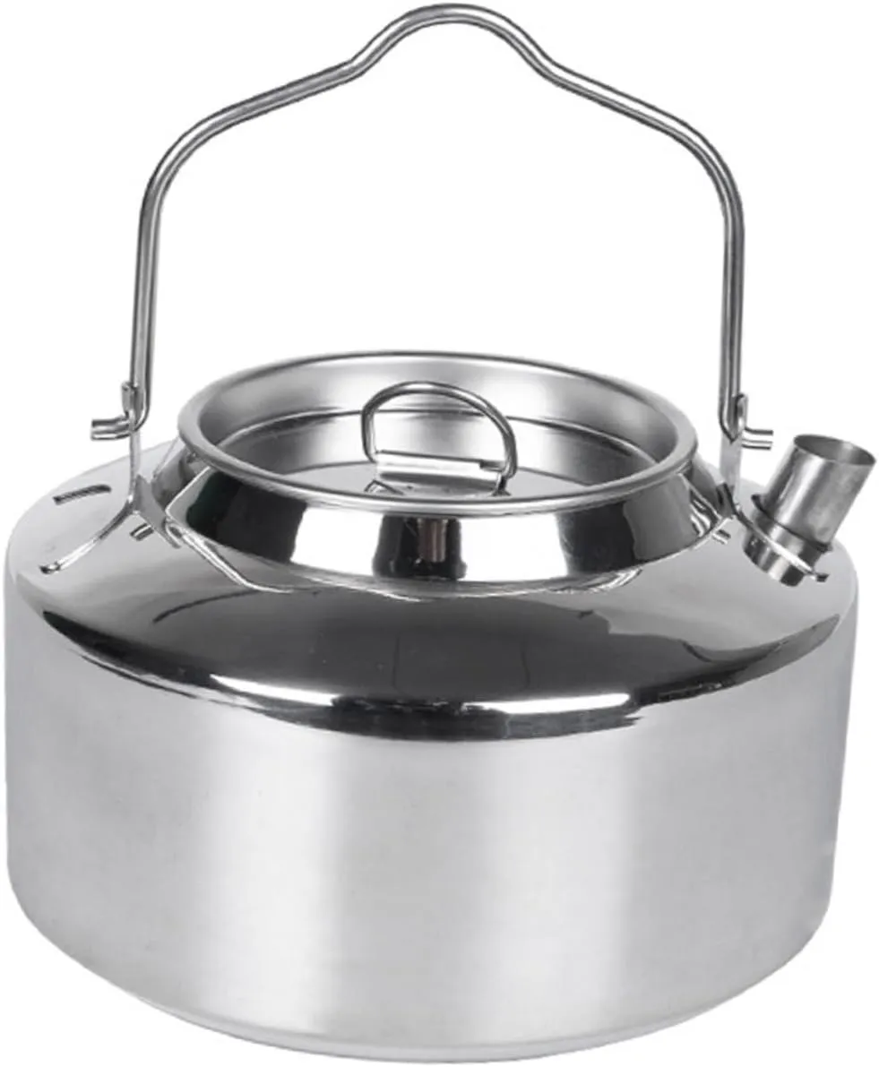 Camping Stovetop Kettle Portable Multi Function Water Pot for Outdoor Use Ergonomic Handle Durable Stainless Steel Design for Camping Hiking and Traveling