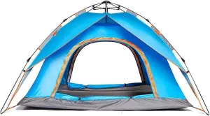 Camping Tent 3-4 Person Lightweight Windproof Lightweight Family Tents, Easy Setup Backpacking Tent - Ideal for Outdoor Activities, Beach, Backyard Tent, Blue