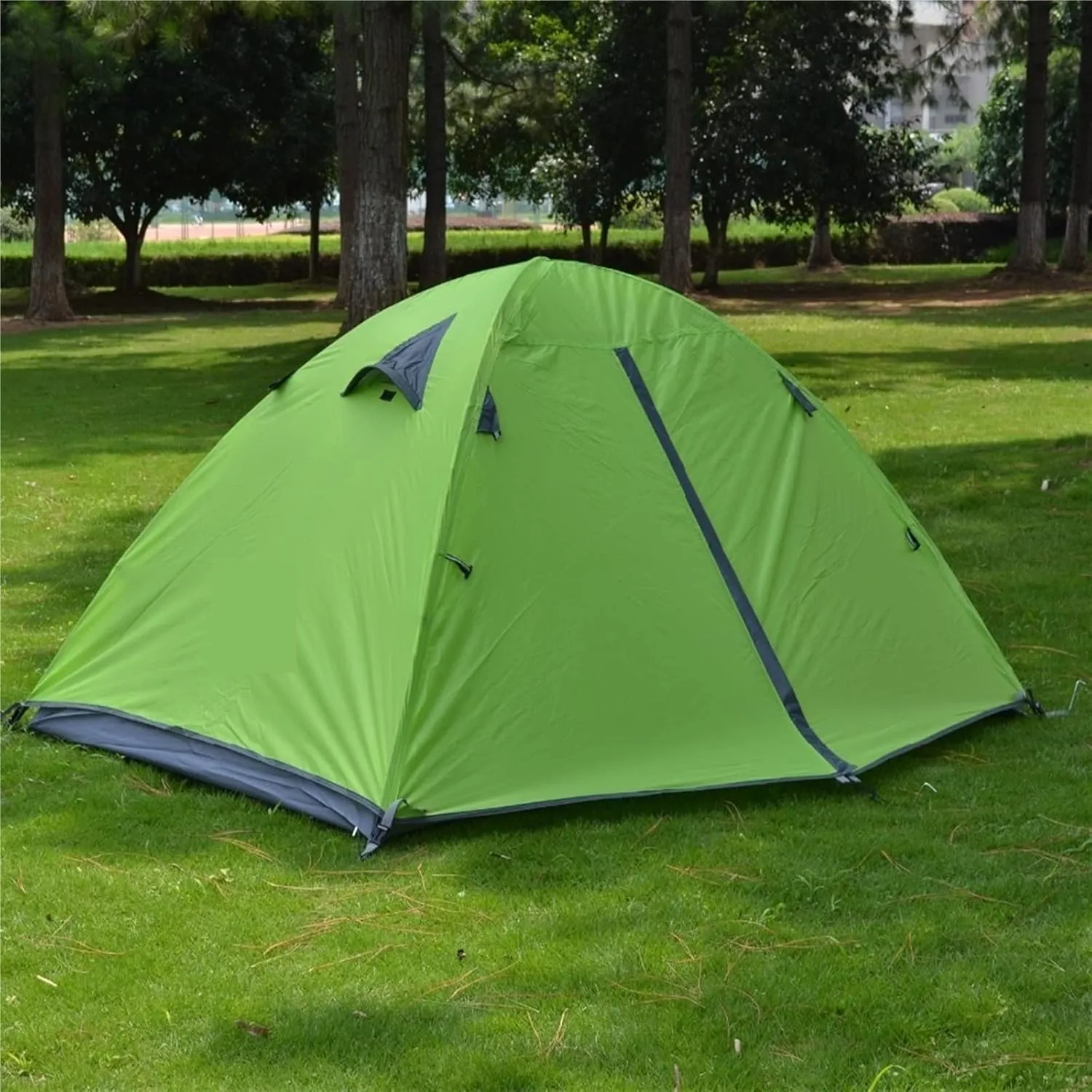 Camping Tent Backpacking Tent Aluminum Pole Lightweight Camping Tent Double Layer Portable Handbag for Hiking Travelling (Color : Blue) (Orange One Si