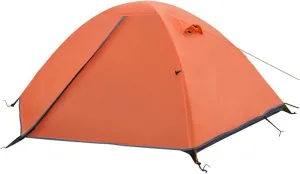 Camping Tent Backpacking Tent Aluminum Pole Lightweight Camping Tent Double Layer Portable Handbag for Hiking Travelling (Color : Blue) (Orange One Si