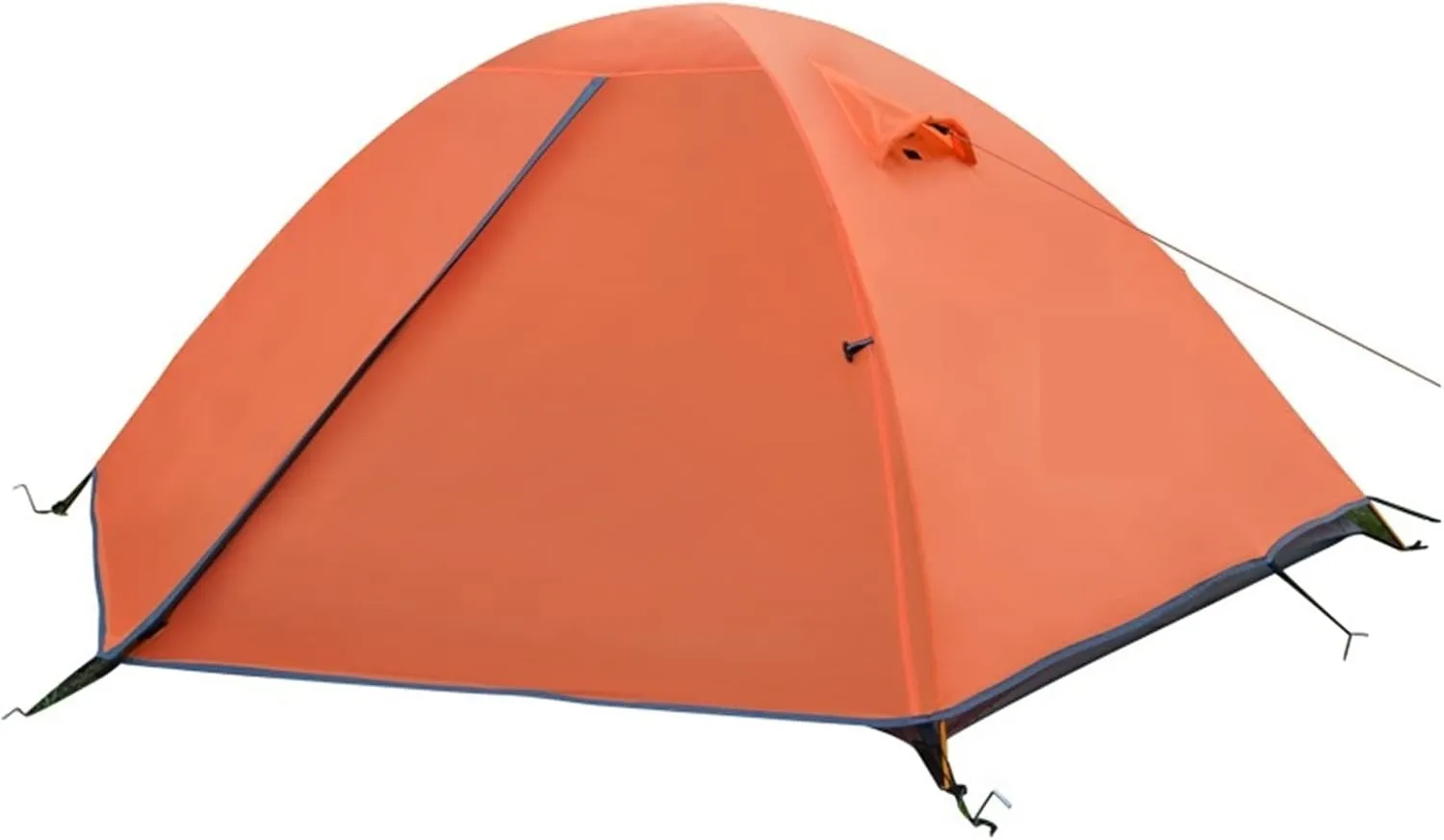 Camping Tent Backpacking Tent Aluminum Pole Lightweight Camping Tent Double Layer Portable Handbag for Hiking Travelling (Color : Blue) (Orange One Si