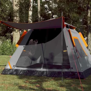 Camping Tent Dome 5-Person Gray and Orange Quick Release7KG