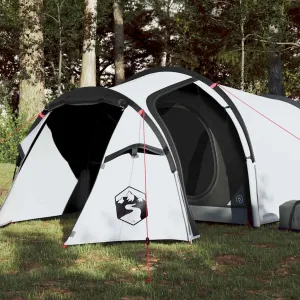 Camping Tent Tunnel 3-Person White Blackout Fabric Waterproof