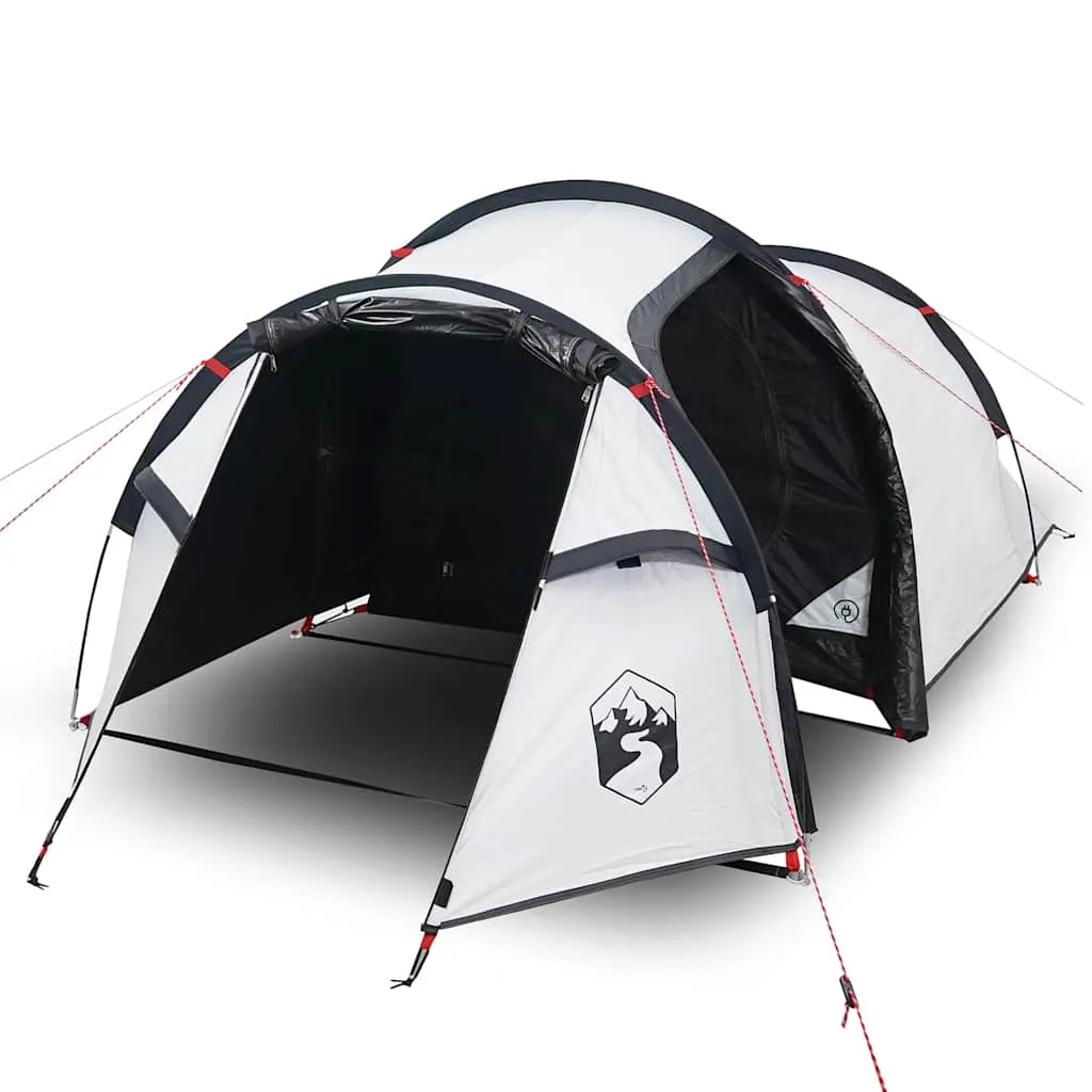 Camping Tent Tunnel 3-Person White Blackout Fabric Waterproof