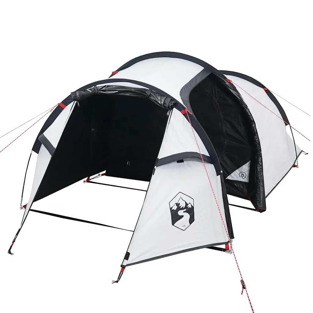 Camping Tent Tunnel 3-Person White Blackout Fabric Waterproof
