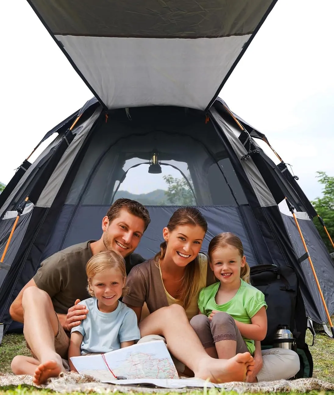 Camping Tent with Instant Setup, 2/3 Person Weatherproof Tent Easy Quick Set Up in 60 Seconds with Rainfly Backpack Tent for Family Camping & Hiking, Upgraded Ventilation,Center Height 66-inch