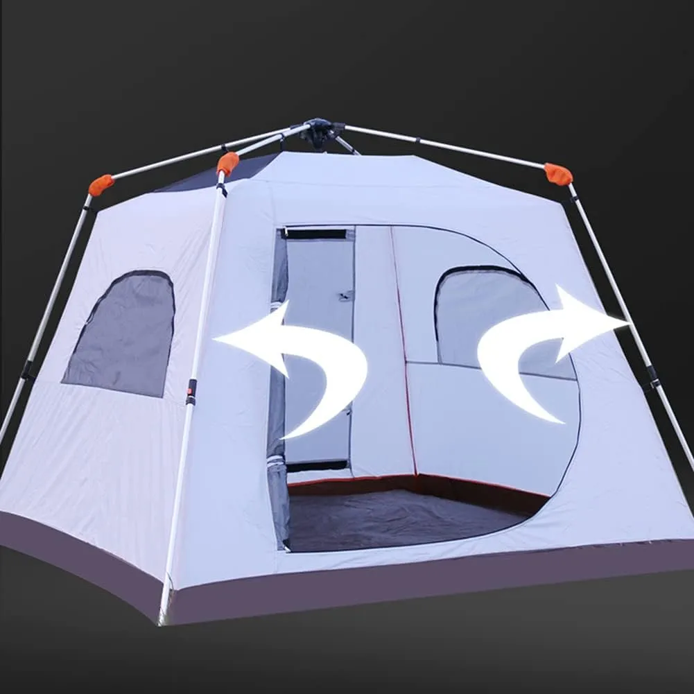 Camping Tent,Tents for Camping with Porch, Instant Automatic Pop Up Teepee, Easy Set Up Family Tent Perfect for Beach, Outdoor, Traveling, Hiking,, 240X240X190CM, Brown