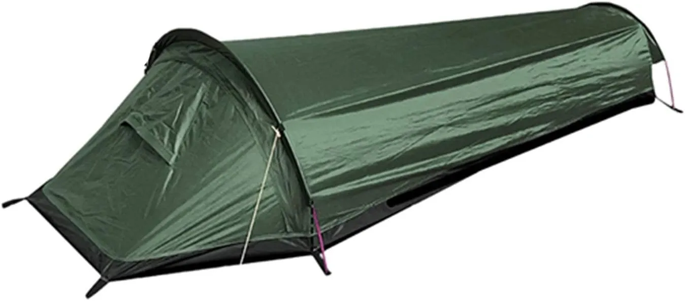 Camping Ultralight Tent, Travel Backpack Single Tent, Army Green Tent 100% Sleeping Bag