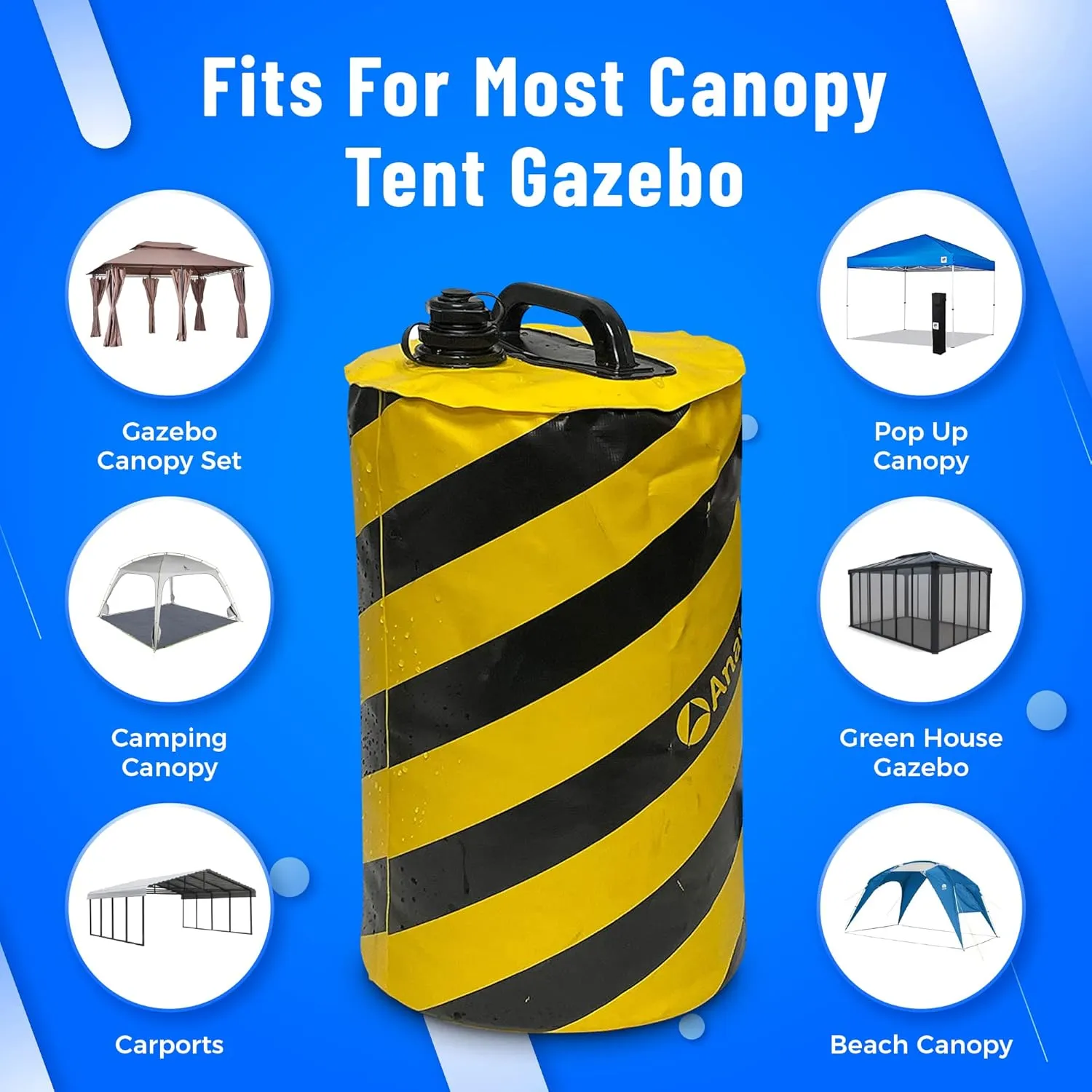 Canopy Water Weights Bag, Leg Weights for Pop up Canopy (Yellow)