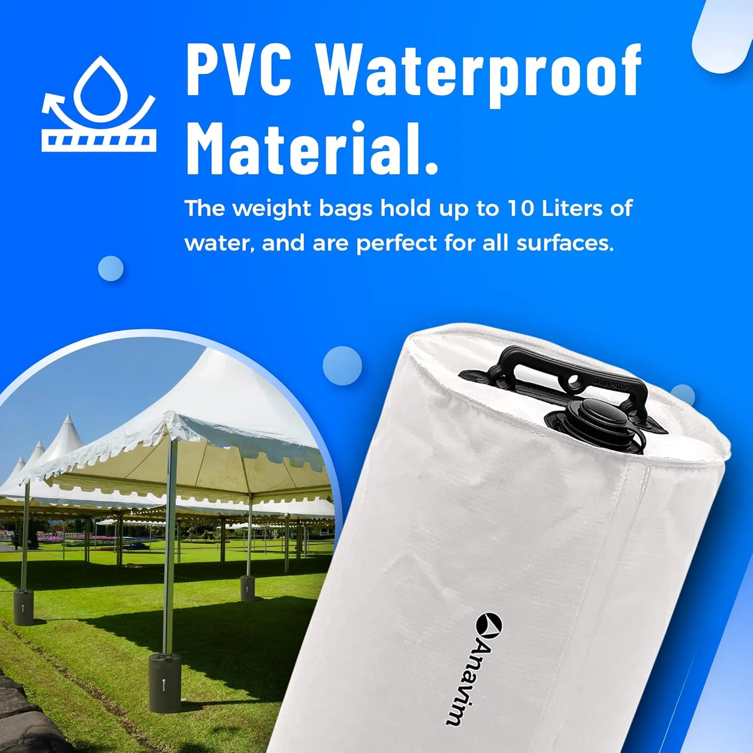 Canopy Water Weights Bag, Leg Weights for Pop up Canopy (Yellow)