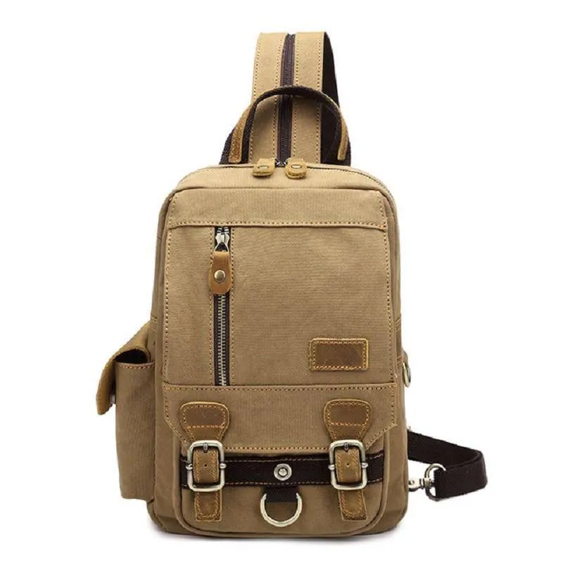 Canvas and Genuine Leather Hiking Backpack 20 Litre
