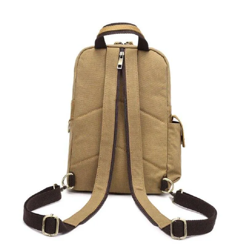 Canvas and Genuine Leather Hiking Backpack 20 Litre