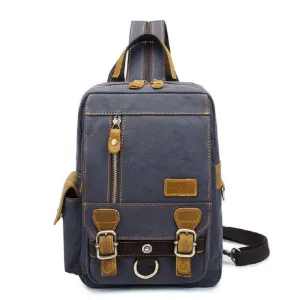 Canvas and Genuine Leather Hiking Backpack 20 Litre
