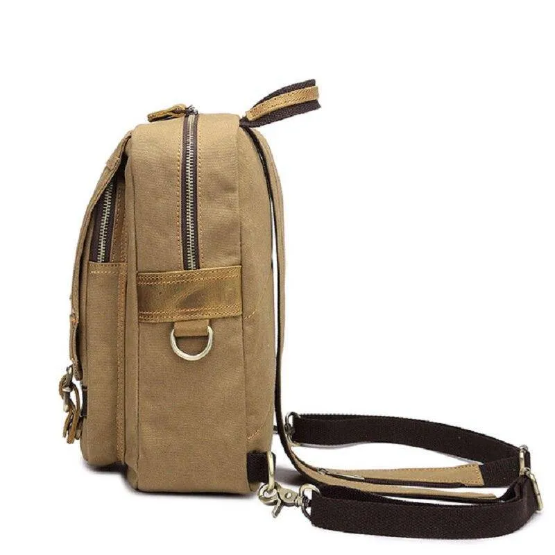Canvas and Genuine Leather Hiking Backpack 20 Litre