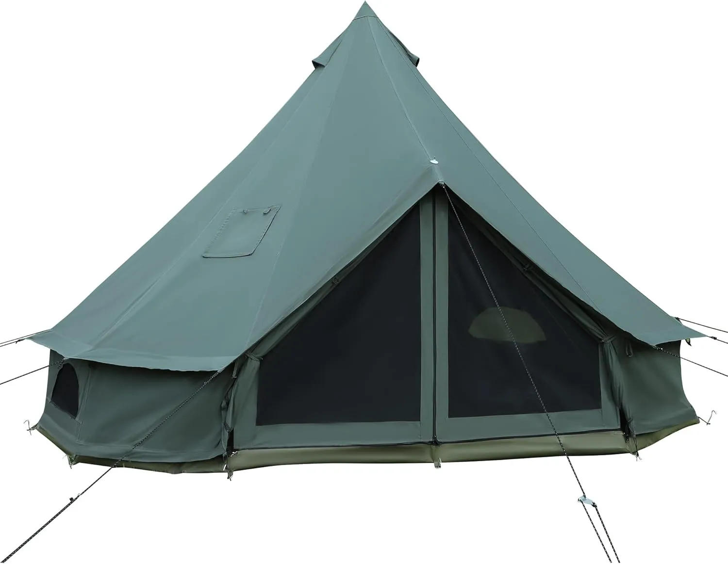 Canvas Bell Yurt Tent, 4-Seasons Shelter with Stove Jack & Waterproof, Luxury Camping Tent for Family Outdoor Adventures, 6-8 Person Use