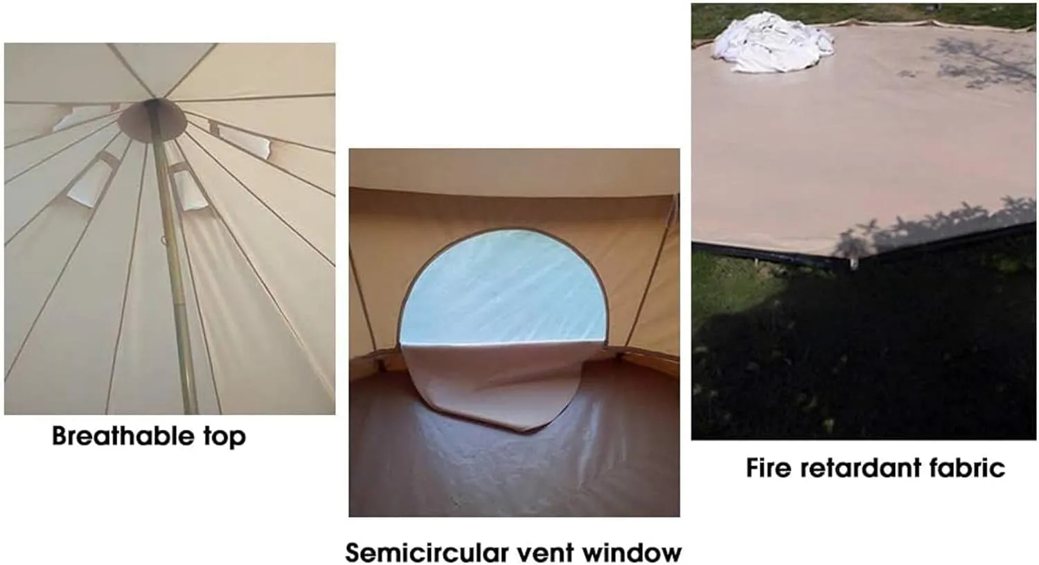 Canvas Tent with Stove Hole Cotton Canvas Tents Yurt Tent for Camping 4 Season Waterproof Tent for Family Camping Outdoor Glamping, Luxury Teepee