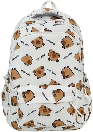 Capybara Backpack Ita Bag Breathable Cute Cartoon Mochila Capybara Bag Funny Kawaii Backpack