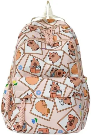 Capybara Backpack Ita Bag Breathable Cute Cartoon Mochila Capybara Bag Funny Kawaii Backpack